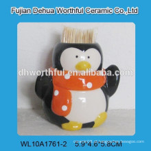 Popular pingüim forma cerâmica toothpick titular